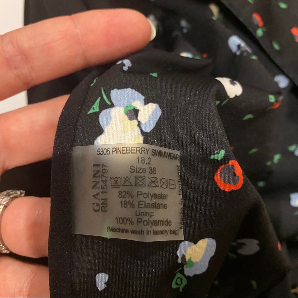 Ganni cropped Tie front-floral shirt Size 2 - Picture 8 of 11